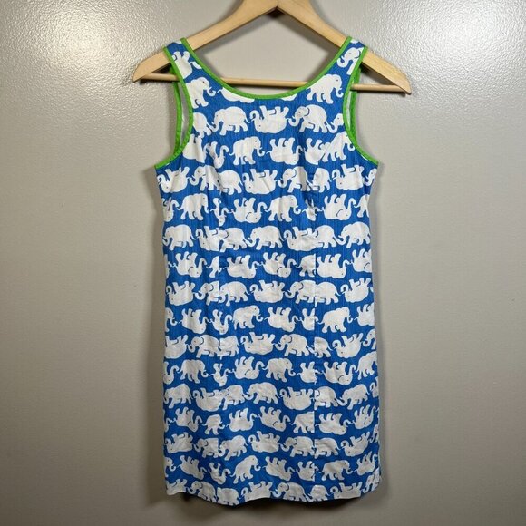Lilly Pulitzer Cathy Shift Dress Size 0 Tusk in Sun Elephant Preppy Vacation - Picture 1 of 9